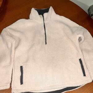 DSG White and Gray Fleece Pullover